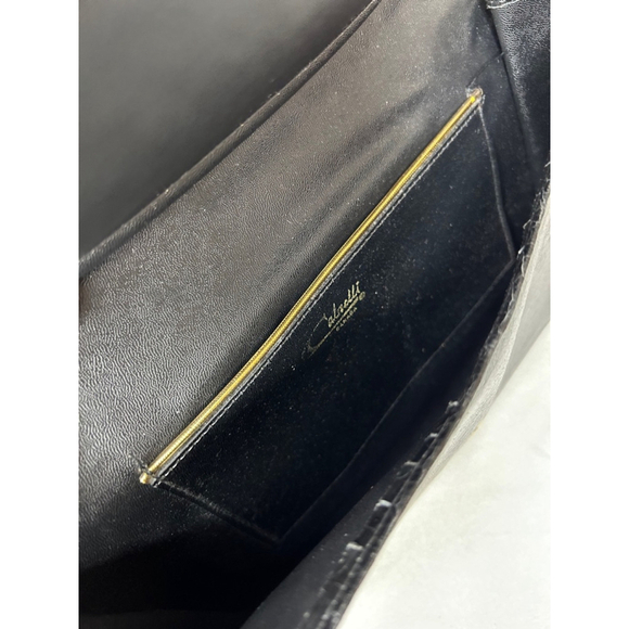 Vintage 1980s matte black faux leather shoulder bag - Picture 7 of 7